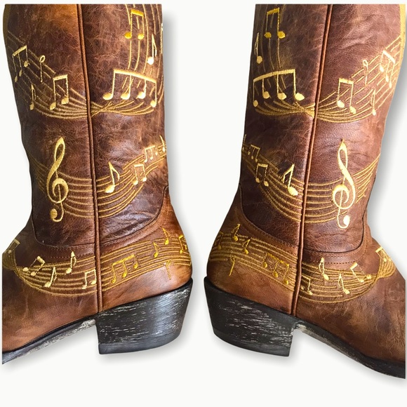RARE Old Gringo Violina Music Note Cowboy Boots - Picture 14 of 16